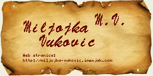 Miljojka Vuković vizit kartica